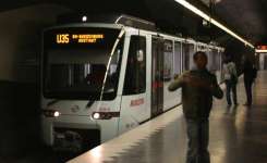 Foto: Stadtbahnwagen vom Typ Tango als U 35 am Bergbaumuseum in Bochum